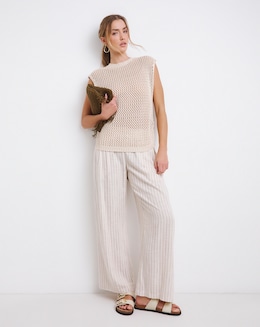 Stone Hole Knit Adjustable Tank Top