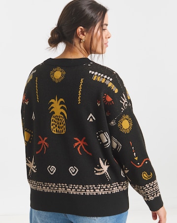 Palm Print Celestial Cardigan