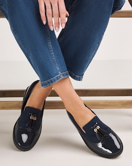 Amy Tassle Trim Loafers - Wide Fit (E)