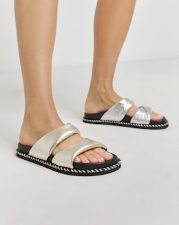 Mica Soft Twist Leather Footbed Sandals Extra Wide E Fit