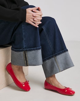 Evar Square Toe Ballerina Shoes Extra Wide EEE Fit