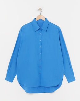 Blue Relaxed Cotton Poplin Shirt - Image