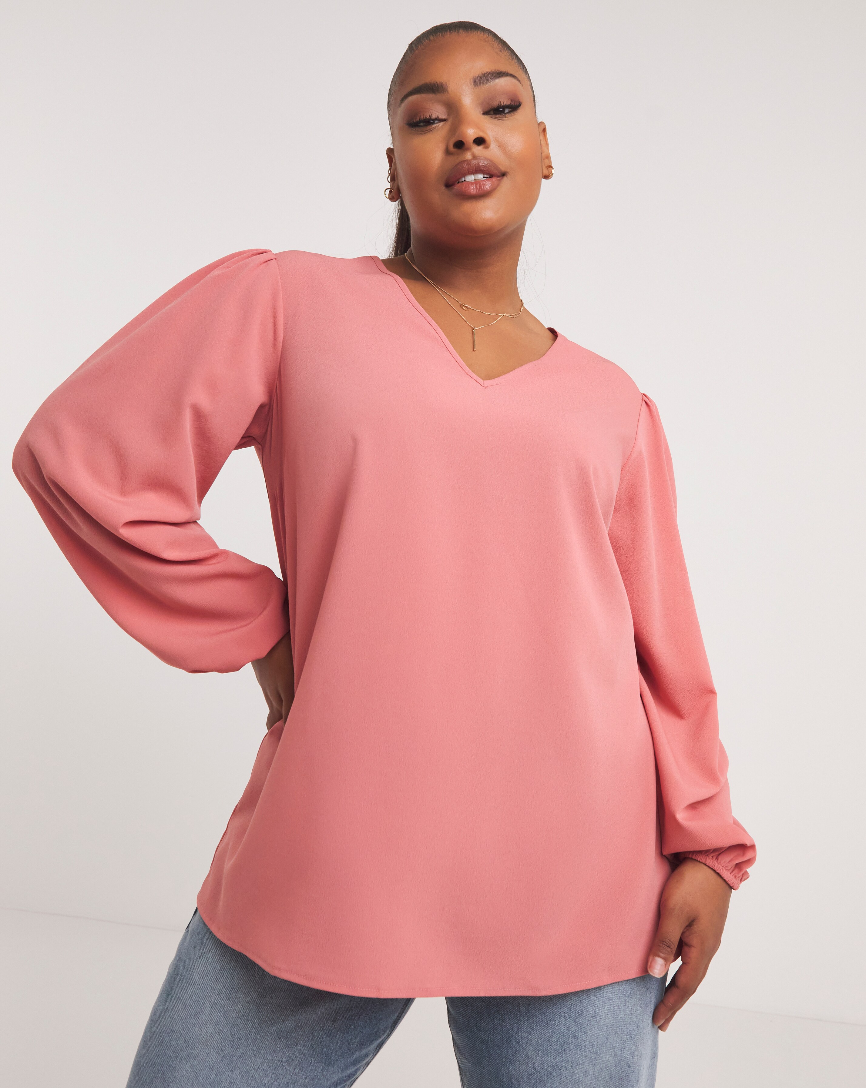 plus size pink chiffon blouse