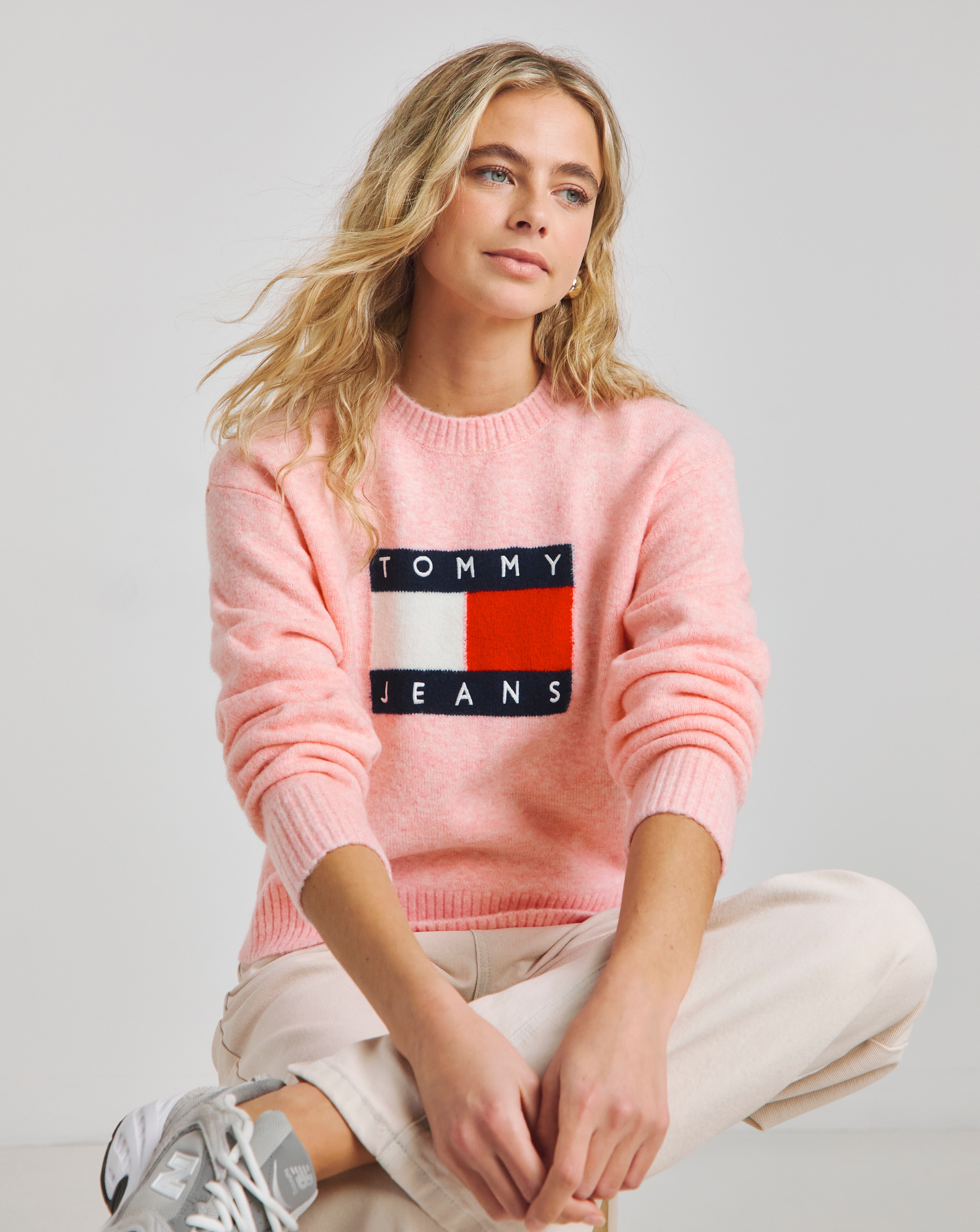 Tommy Jeans Melange Flag Sweater Dress | Simply Be