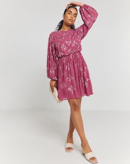 Maya Deluxe Puff Sleeve Mini Dress - Image