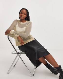 Gold Glitter Hole Knit Jumper