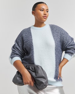 Colourblock Mix Stitch Longline Jumper