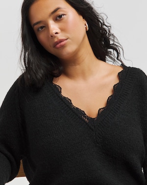 Lace Trim Longline Jumper - Image 2