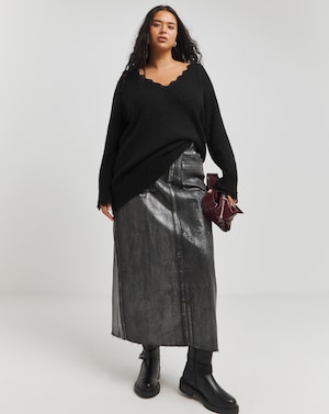 Lace Trim Longline Jumper - Image 4