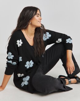 Simply Be Floral Jacquard Cardigan - Image