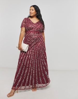 Maya Stripe Embellished Maxi Dress - Image 1