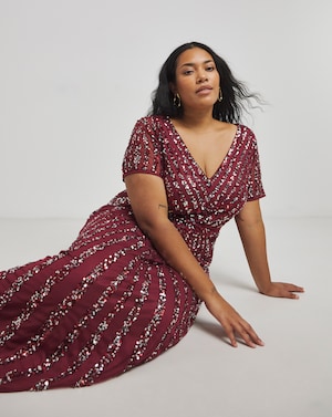 Maya Stripe Embellished Maxi Dress - Image 3