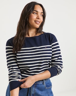 Tommy Hilfiger Jersey Stitch Long Sleeve Boat Neck Sweater