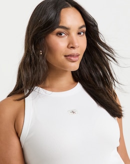 Calvin Klein Jeans Plus Woven Label Rib Tank Top
