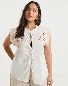 Native Youth Floral Cutwork Tie Waistcoat