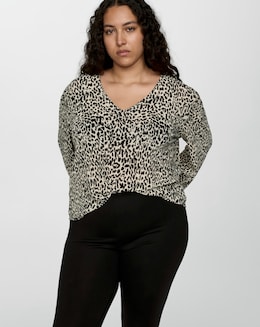 Mango Lin Leopard Print Blouse