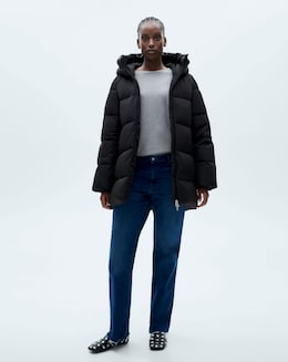 Mango Quilted Anorak Puffer with Hood