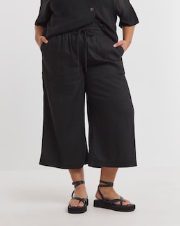 Tie Waist Linen Mix Culottes
