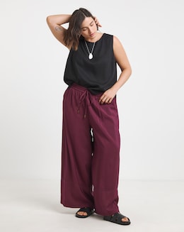 Extreme Wide Leg Trim Detail Trousers