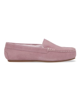 Classic Suede Moccasin Slipper Wide E Fit