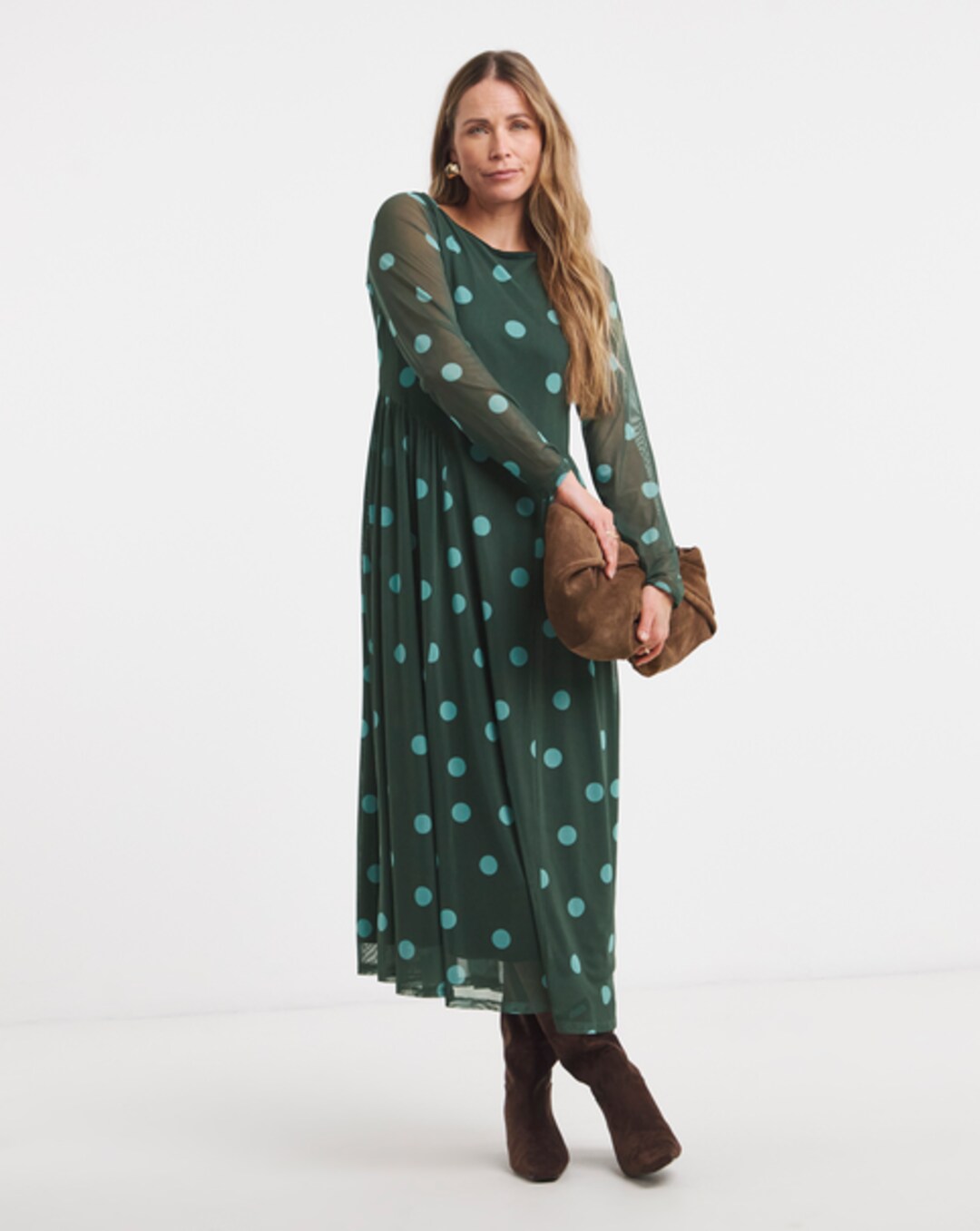 knee length dresses for ladies Greta Balloon Sleeve Maxi Dress  Soler London
