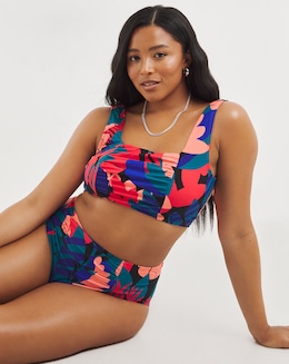 Tropical Mix And Match Square Neck Bikini Top