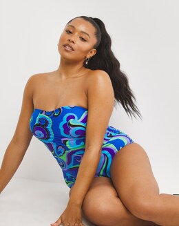 Swirl Bandeau Swimsuit