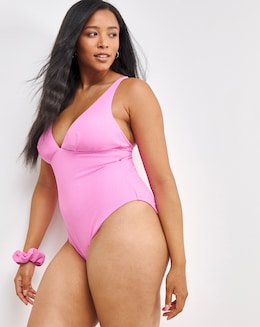 Crinkle Plunge Swimsuit and Scrunchie