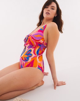 Tie Front Plunge Swimsuit