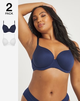2 Pack Feather Touch Barely There T-Shirt Bras