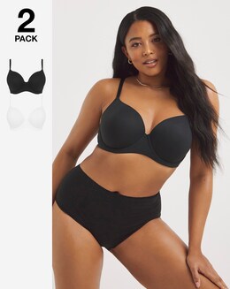 2 Pack Feather Touch Barely There T-Shirt Bras