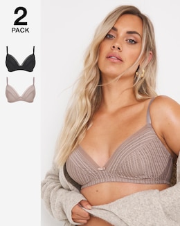 2 Pack Mollie Everyday Stripe Non-Wired Bras