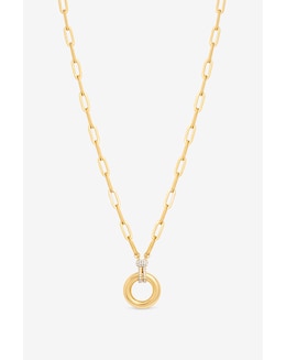 Jon Richard 18K Gold Plated and Pave Link Chain Necklace