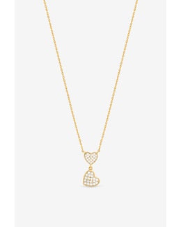 Jon Richard 18K Gold Plated Micro Pave and Heart Necklace