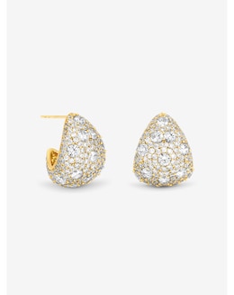Jon Richard Gold Plated Crystal Large Dome Earrings