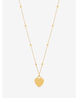 Jon Richard Gold Plated Stainless Steel Engravable Heart Ball Chain Necklace