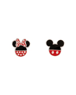 Mickey Black &amp; Red Earrings