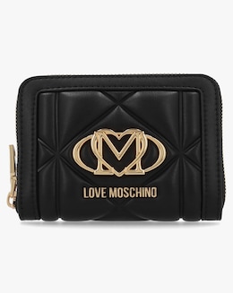 Love Moschino Heart Logo Quilted Pillow Black Purse