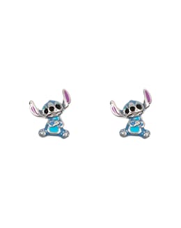 Sterling Silver Enamel Stitch Earrings