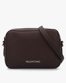 Valentino Bags Brixton II Brown Pebbled Camera Bag