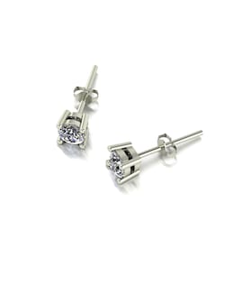 Moissanite 1ct Total 9ct white gold Stud Earrings