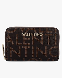 Valentino Bags Regina Brown Monogram Zip Around Purse
