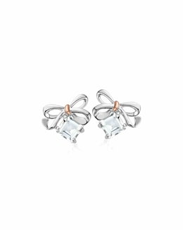 Clogau Christmas Bow Silver Stud Earrings
