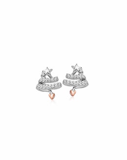Clogau Christmas Tree Silver Stud Earrings