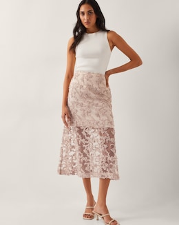 Monsoon Alanna Sheer Midi Skirt