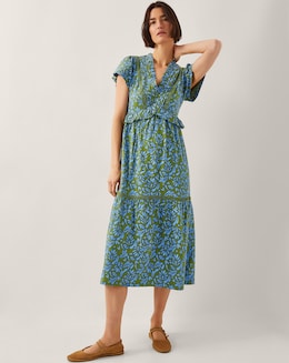 Monsoon Bryony Print Jersey Midi Dress