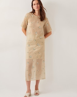 Monsoon Sacha Embroidered Midi Skirt