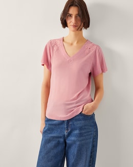Monsoon Mabel Linen Blend T-Shirt