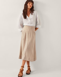 Monsoon Harper Linen A-Line Skirt