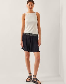 Monsoon Heidi Metallic Shirred Shorts